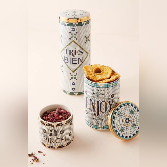 Anthro Tres Bien Bistro Tile Canister - Picture 4 of 11